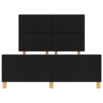 Bed Frame Zwart 140X190 Cm Stof Crème