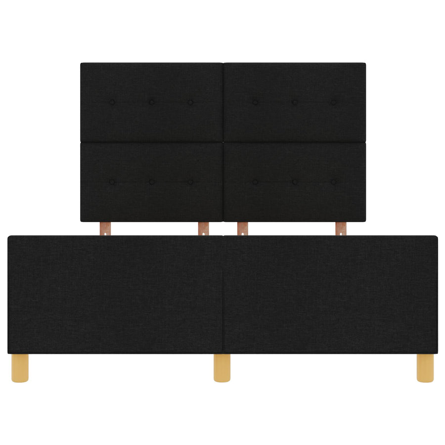 Bed Frame Zwart 140X190 Cm Stof Crème
