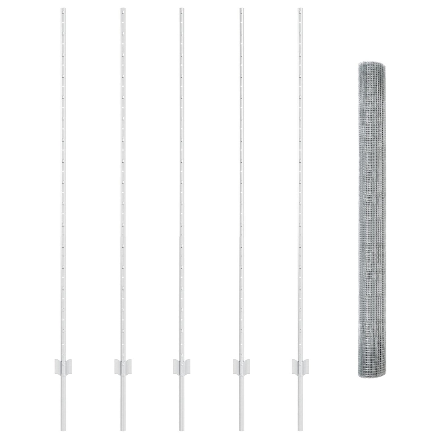 Gelast Draadhek Met 10 U-Palen Zilver 1.6X10 M Staal