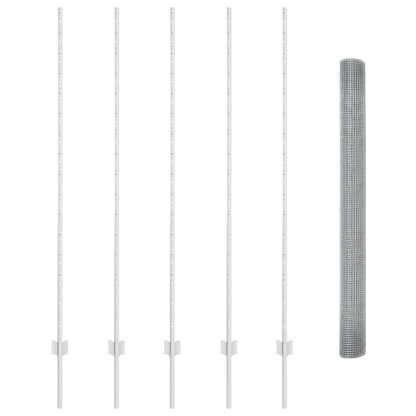 Gelast Draadhek Met 10 U-Palen Zilver 1.6X10 M Staal