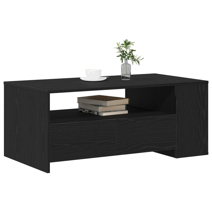 Zwarte Eikenhouten Salontafel 102X55X43.5 Cm Gemaakt Van Engineered Wood