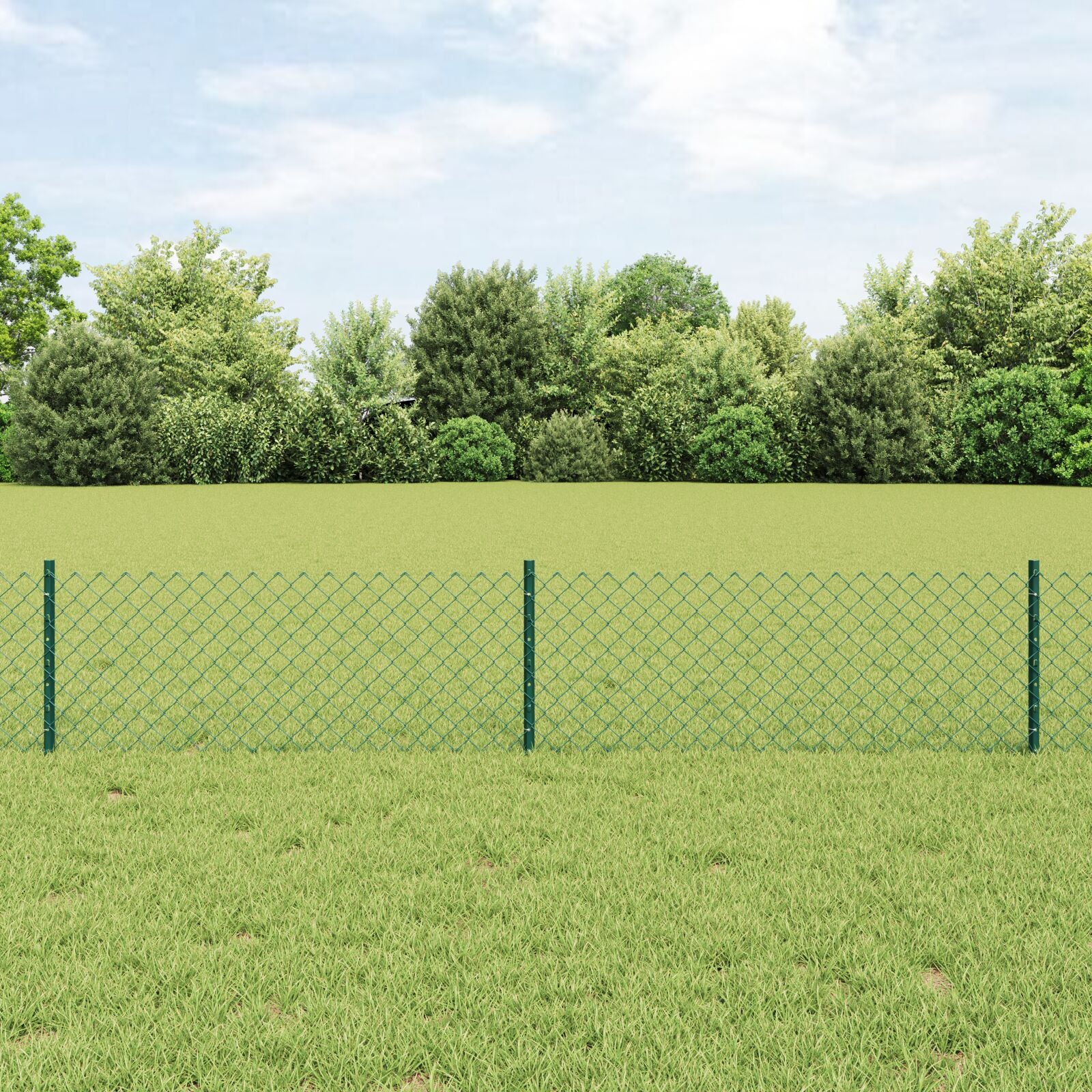 Kettenscherm Met 10 U Posts Groen 0.4X10 M Staal