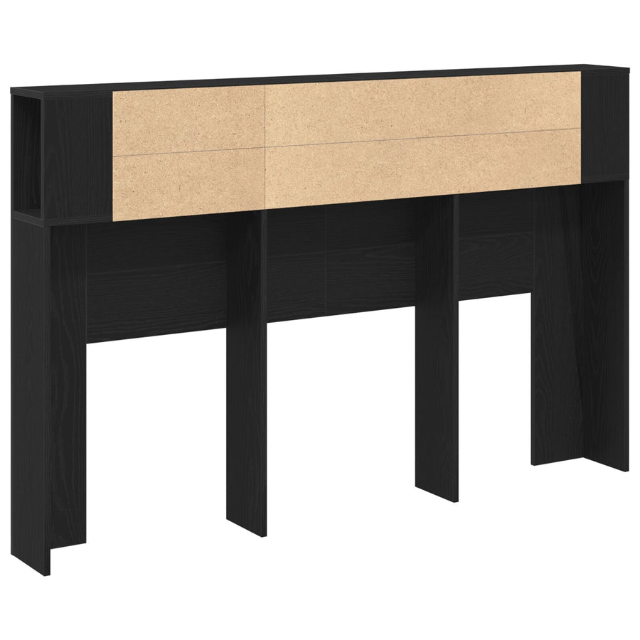 Zwart Eiken Hoofdeinde Kast - 160X19X104.5 Cm Gemaakt Van Bewerkt Hout