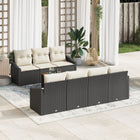 Tuinbankenset poly rattan 8-delig zwart