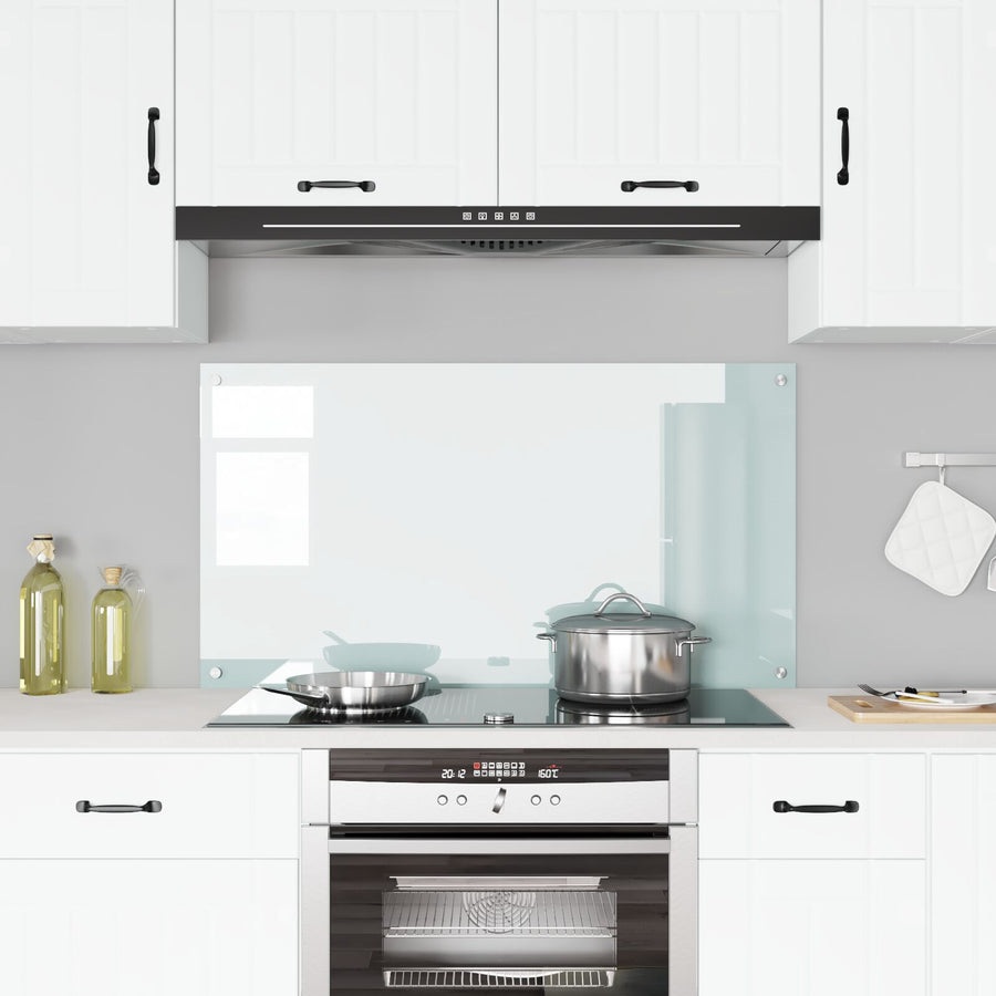 Keuken Achterwand 110X60X0,6 Cm Gehard Glas Wit 110 x 60 cm