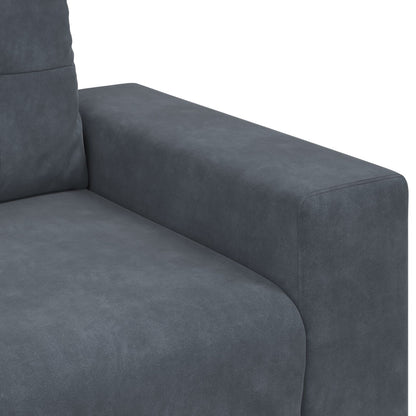 3-Delige Bankset Met Kussens Donkergrijs Velvet