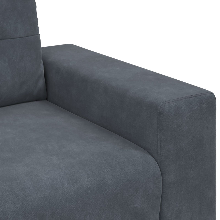 3-Delige Bankset Met Kussens Donkergrijs Velvet