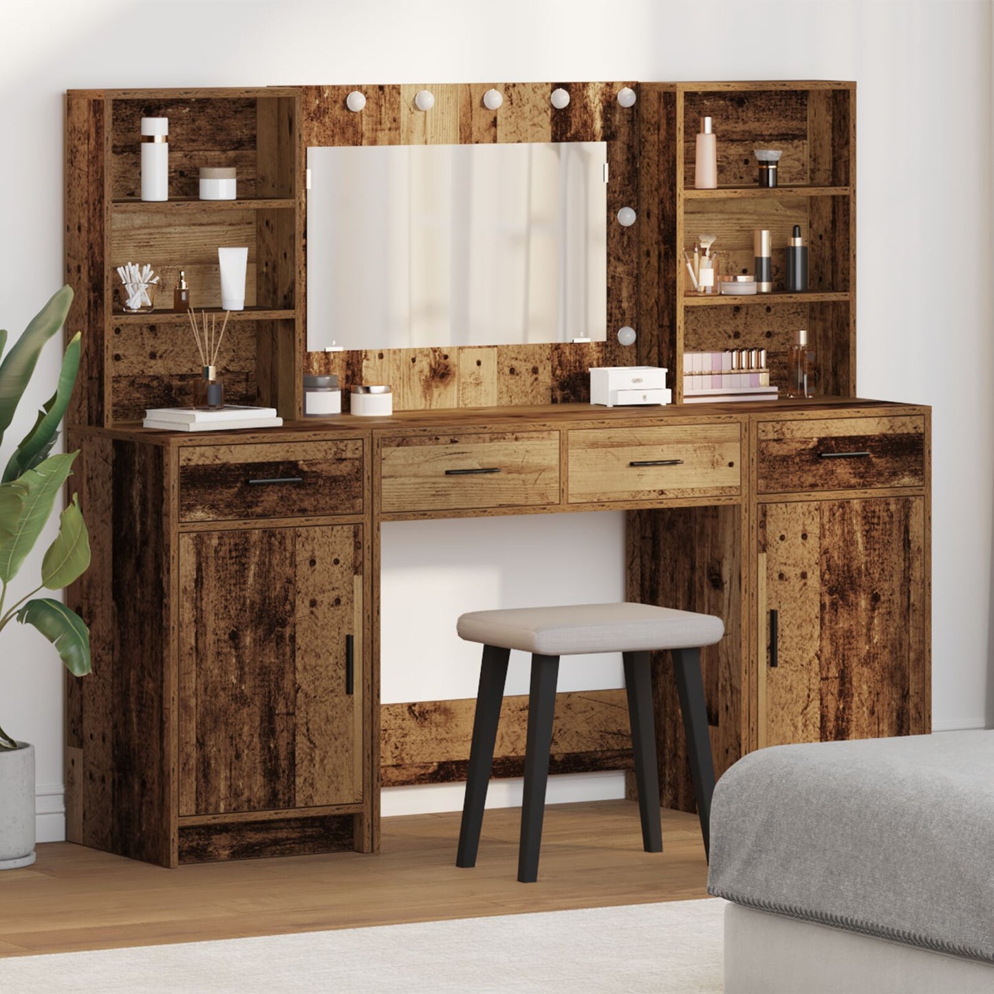 3-Delige Kaptafel Set Old Wood Gemaakt Hout