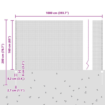 Gelast Draadhek Met 10 U-Palen Zilver 1.6X10 M Staal