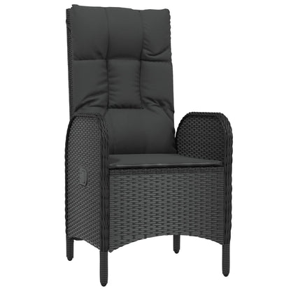 5 Delige Tuin Eetset Zwart Poly Rattan