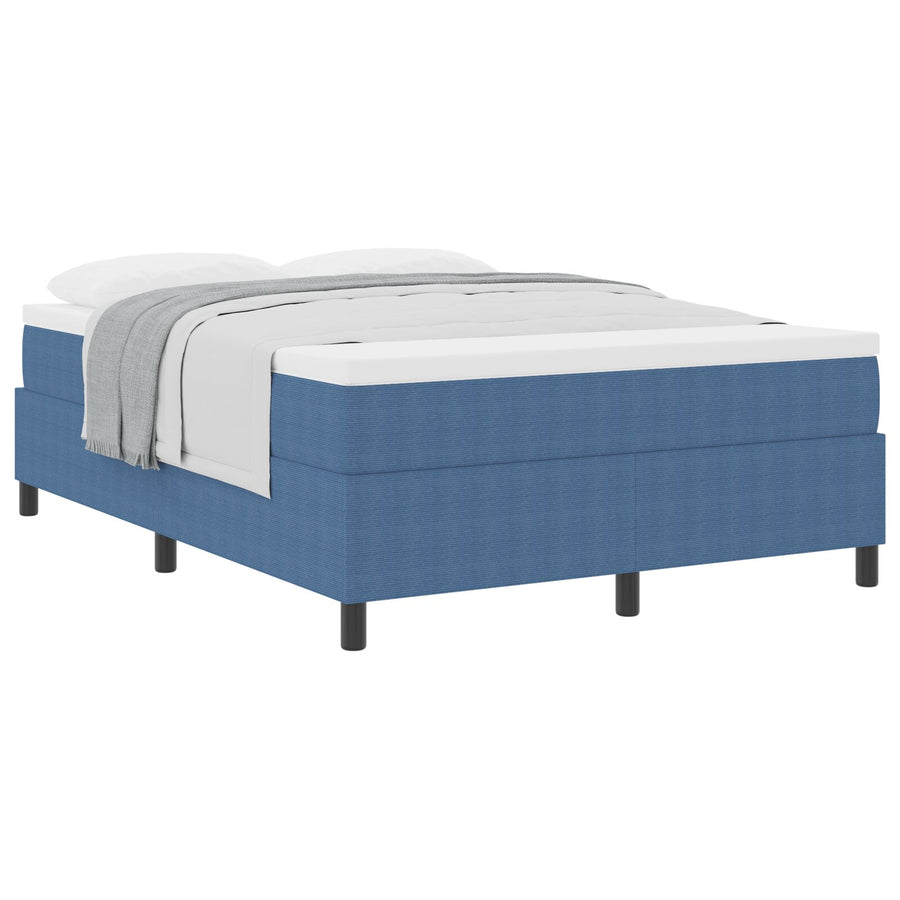 Boxspringbed Met Matras Blauw 140X200 Cm Corduroy Stof