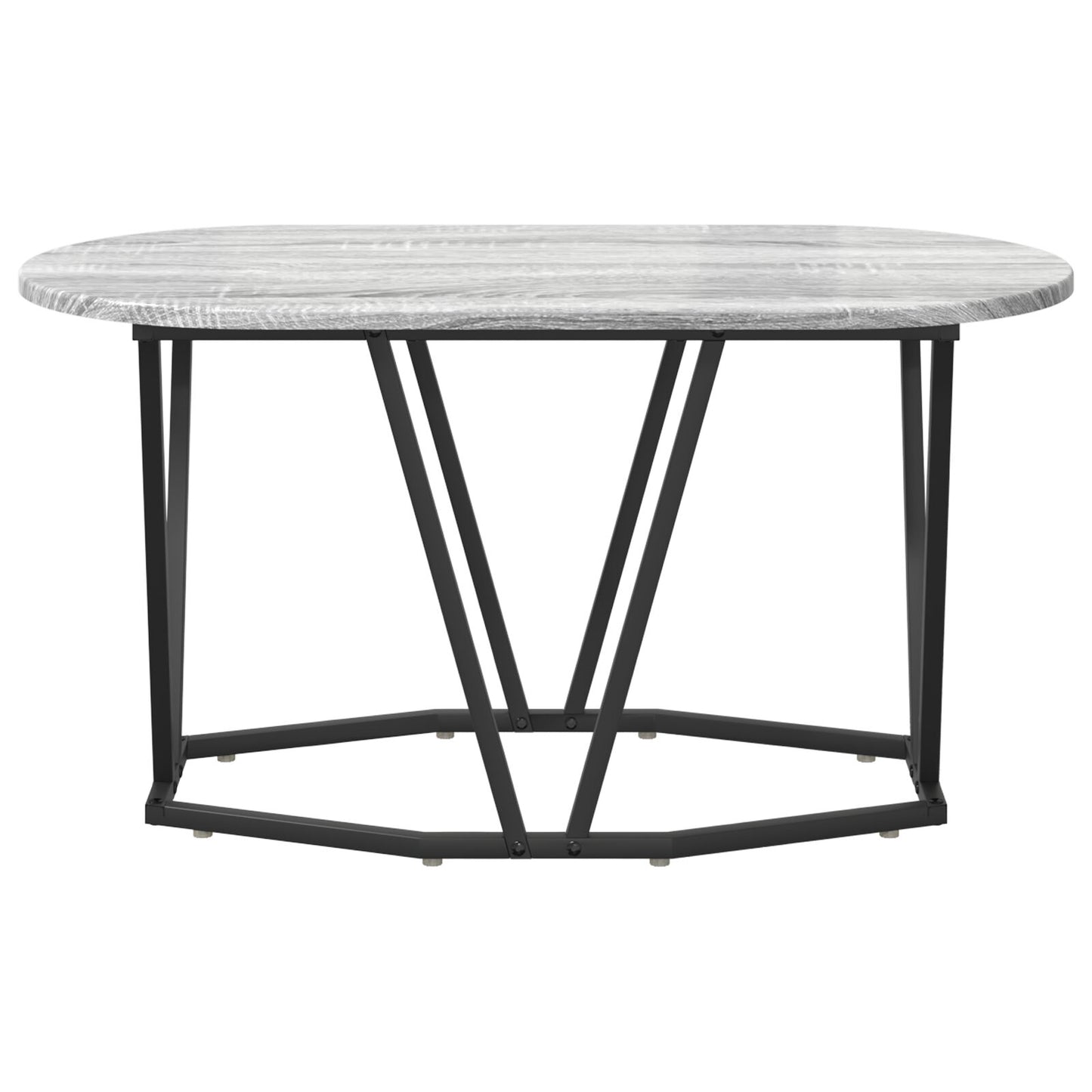 Salontafel - 80X40X40.5 Cm, Gemaakt Van Bewerkt Hout En Metaal Grijze sonoma