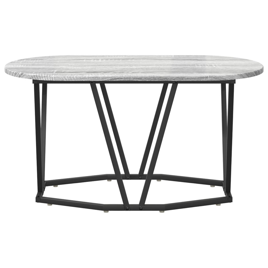 Salontafel - 80X40X40.5 Cm, Gemaakt Van Bewerkt Hout En Metaal Grijze sonoma