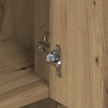 Hoogkast 80X33X150 Cm Bewerkt Hout Artisan eiken