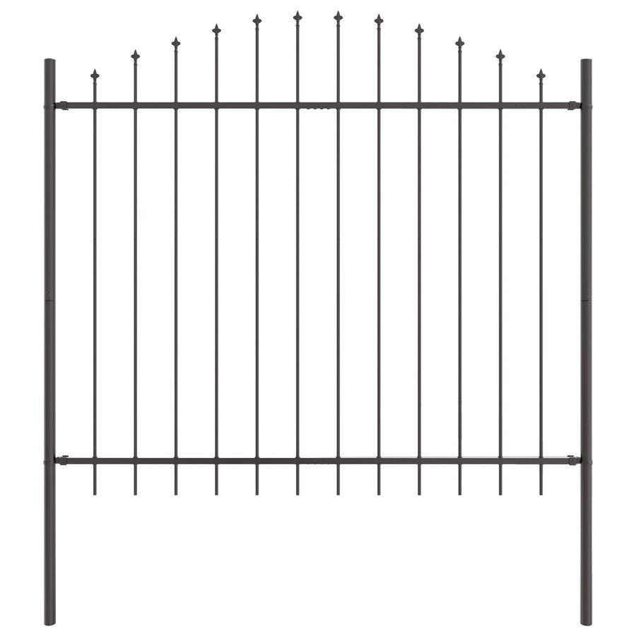 Tuinhek Met Hoepel Top 6,8X1,25 M Staal Grijs 6.8 m 100-125 cm