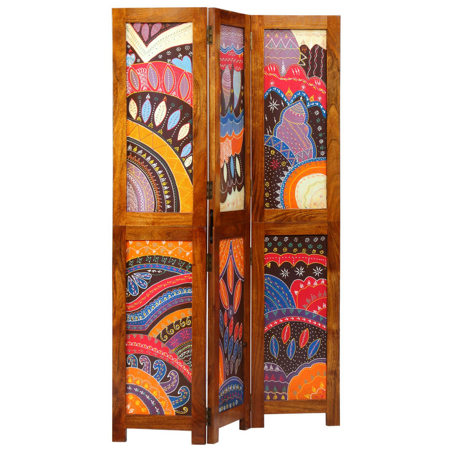 Ruimteverdeler 3 Panelen Honingbruin Massief Hout Acacia 35 x 1.5 x 160 cm
