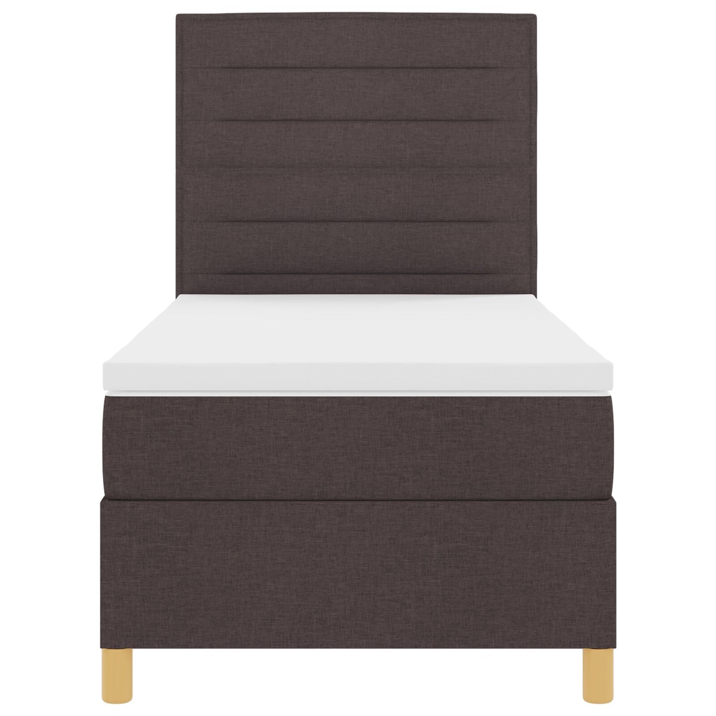 Boxspringbed Met Matras Donkerbruin 90X200 Cm Stof Blauw