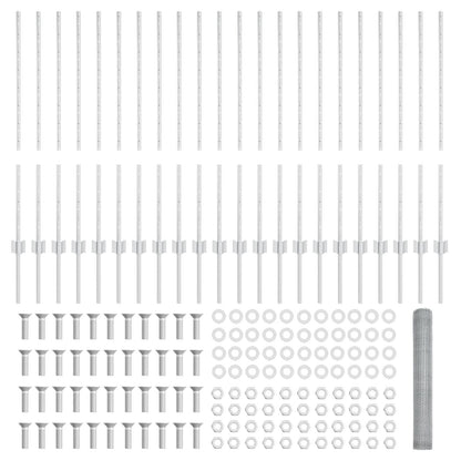 Hekpalen 22 St U-Channel 100 Cm Gegalvaniseerd Staal,  Hexagon Hek 1X50 M Gegalvaniseerd Staal
