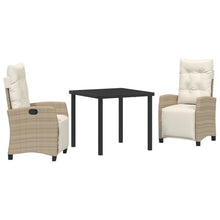 Set Van 2 Beige Pe Rattan 2-Zit Verstelbare Voetensteunen