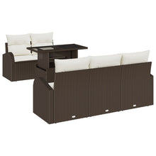 6-Delige Tuinbank Set Met Kussens Bruin Poly Rattan