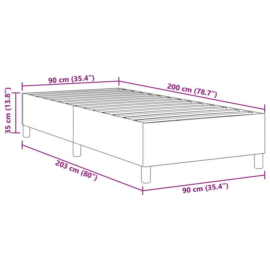 Boxspring Bed Katoenen Velours Blauw 90 x 200 cm