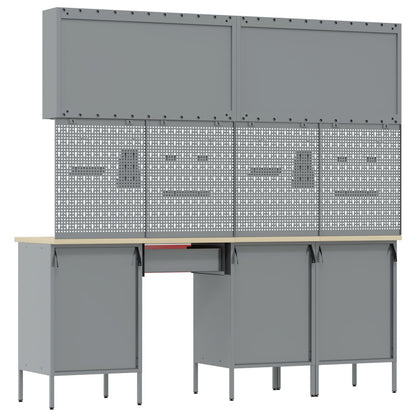10-Delige Werkbank Set Rood Staal