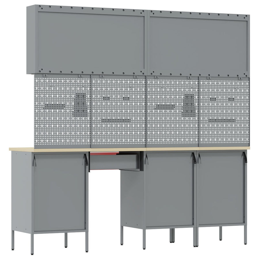 10-Delige Werkbank Set Rood Staal