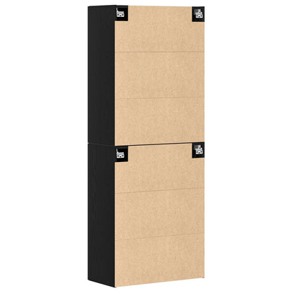 Kasten 2 Stuks Zwart Eiken 69,5X34X180 Cm Geïnvesteerd Hout