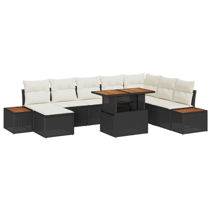 Tuinbankset Set Van 9 Crème Rattan Tuin Hoekbank Rechthoekig