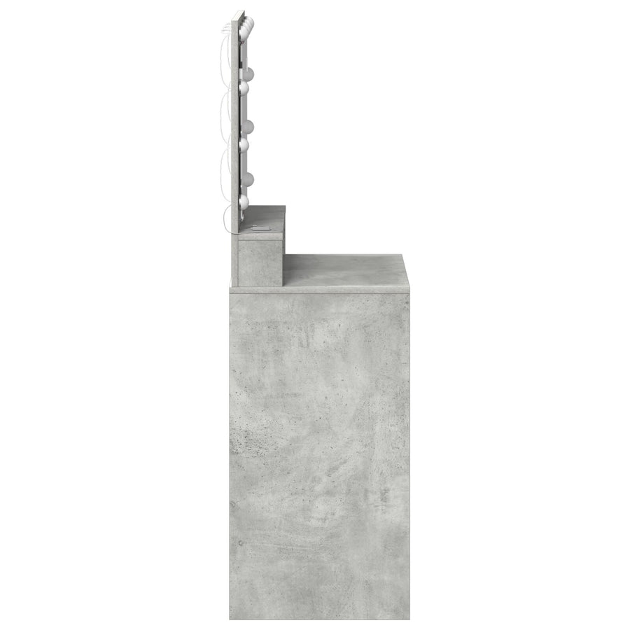 Kaptafel Met Led-Verlichting Beton grijs 50 x 41 x 135 cm