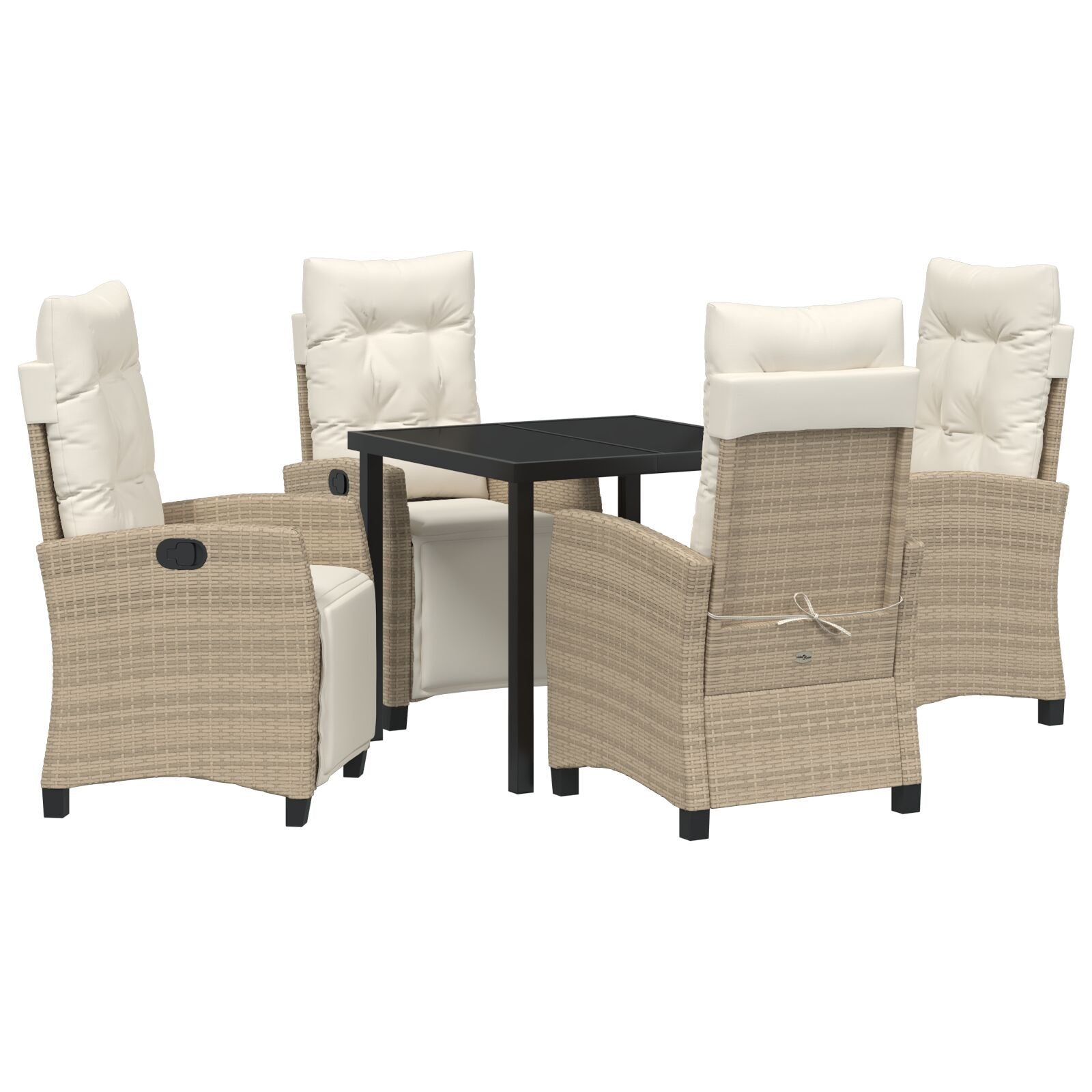 5-Delig Tuin Eetset Beige Poly Rattan
