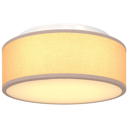 Plafondlamp Inbouw 30 Cm Stof E27 Ø30 x 13,5 cm taupe zonder stervormige lampenkap