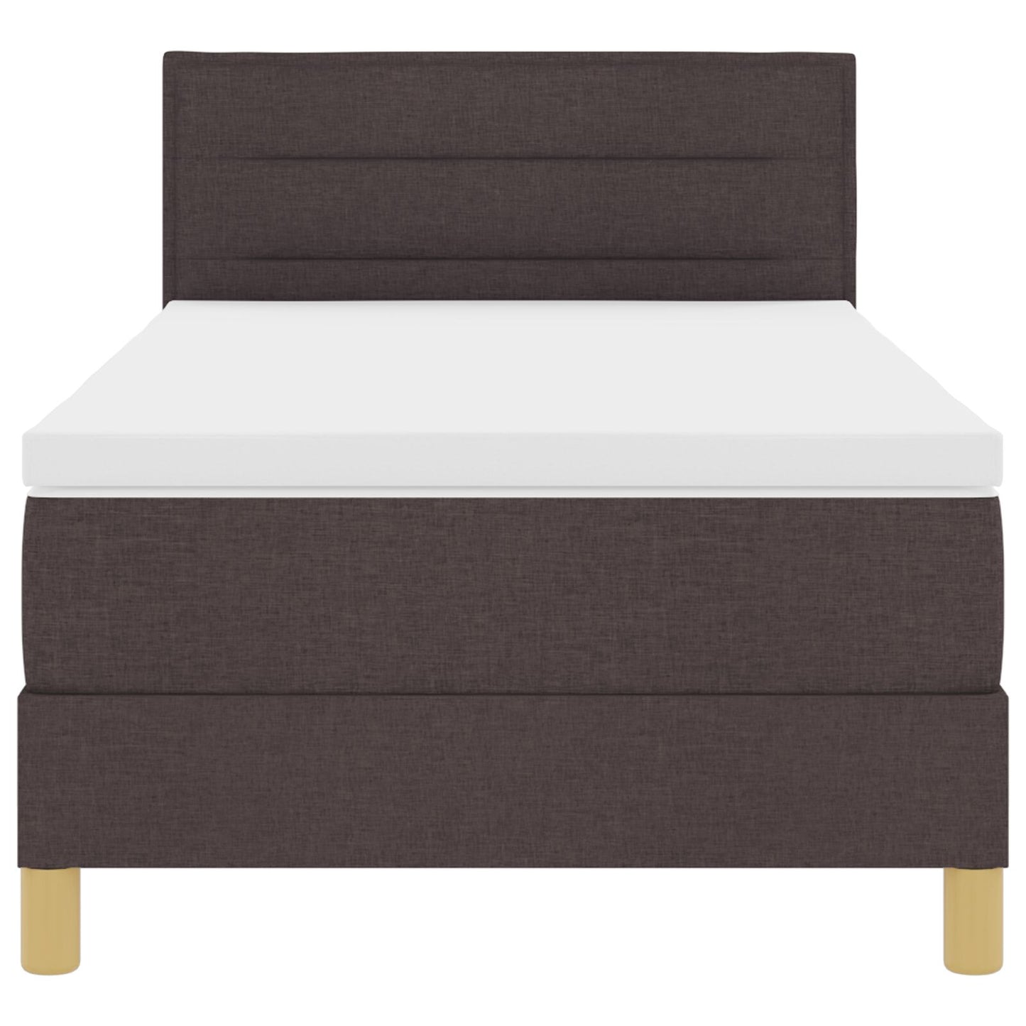 Boxspringbed Met Matras Stof Donkerbruin 90 x 190 cm Lijnen ontwerp