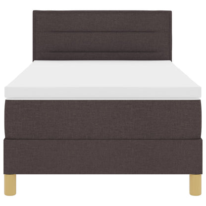 Boxspringbed Met Matras Stof Donkerbruin 90 x 190 cm Lijnen ontwerp