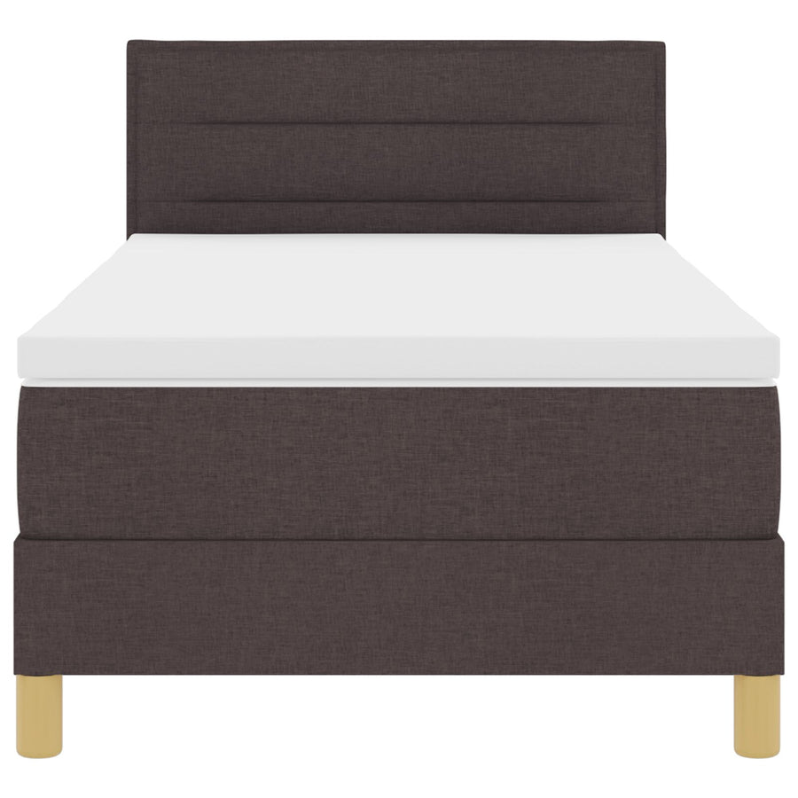 Boxspringbed Met Matras Stof Donkerbruin 90 x 190 cm Lijnen ontwerp