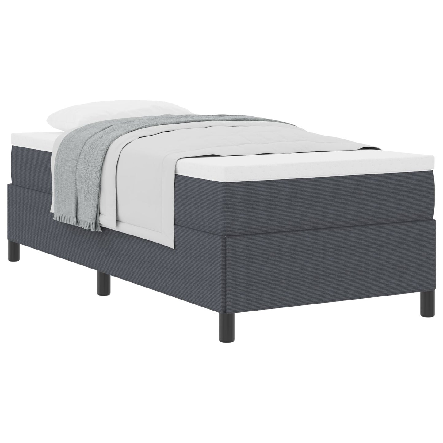 Bedframe Corduroy Stof Donkergrijs 100 x 200 cm