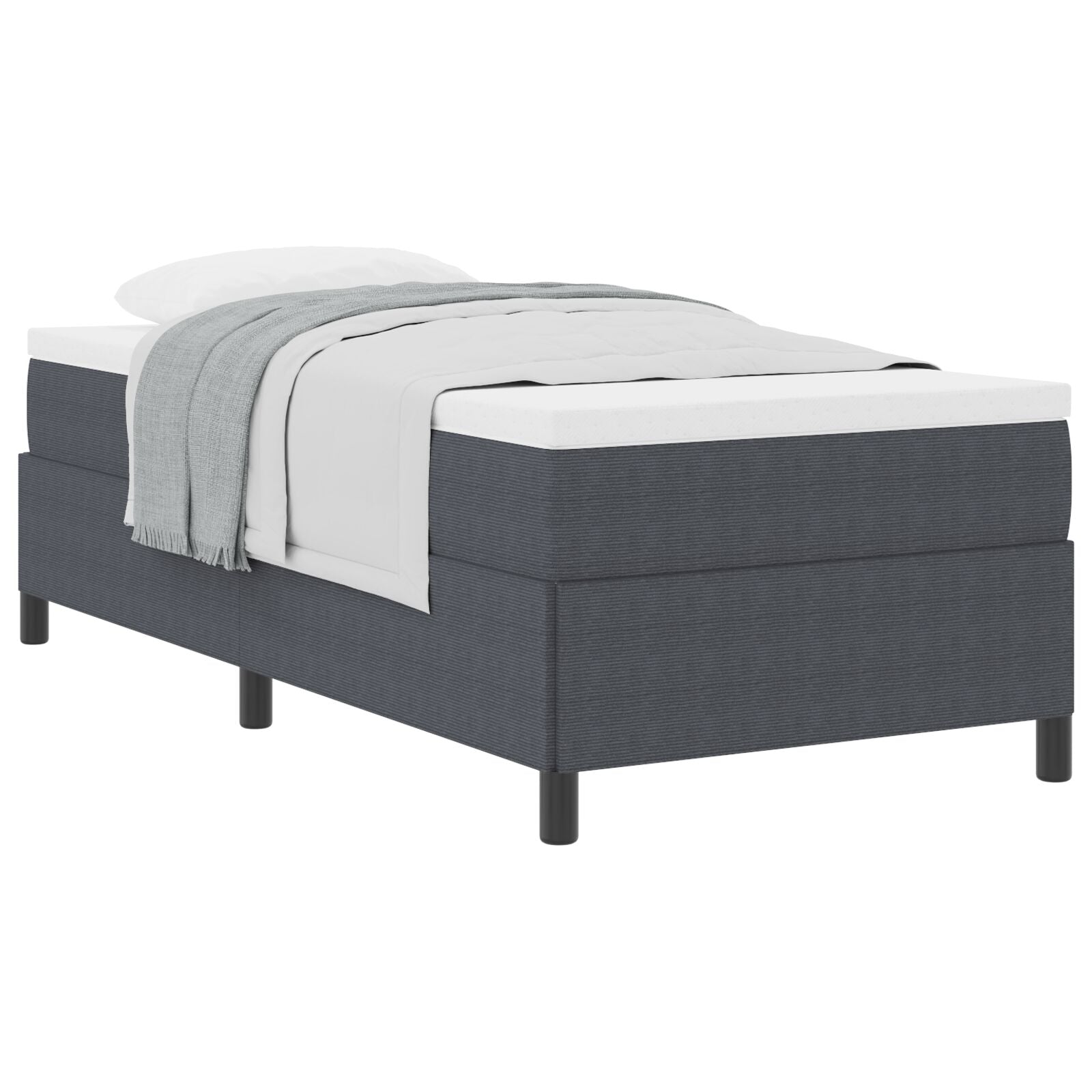 Bedframe Corduroy Stof Donkergrijs 100 x 200 cm