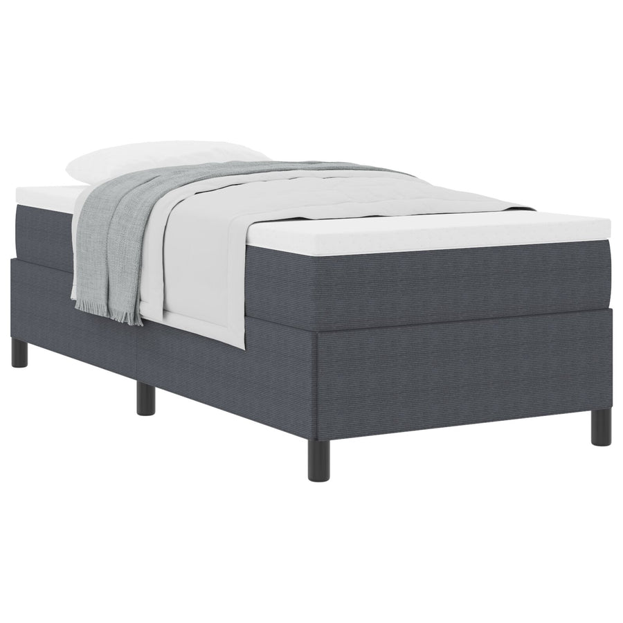 Bedframe Corduroy Stof Donkergrijs 100 x 200 cm
