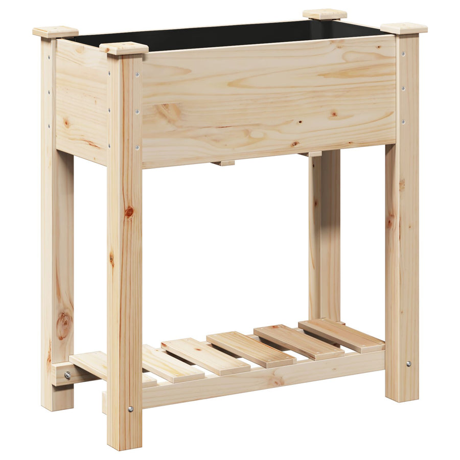 Tuinbak Met Plank 71X37X76 Cm Massief Vurenhout 71 x 37 x 76.5 cm