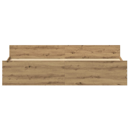 Bedframe Artisan Eiken 200X200 Cm Bewerkt Hout