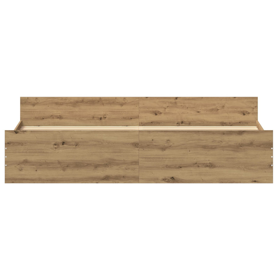 Bedframe Artisan Eiken 200X200 Cm Bewerkt Hout
