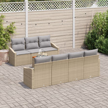 8-Delig Tuin Sofa Set Met Kussens In Beige Poly Rattan Acacia