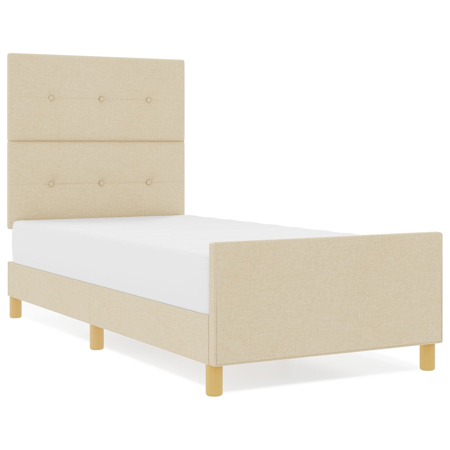 Crème Bedframe 90X200 Cm Stof Crème