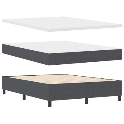 Boxspring Bed Met Matras Donkergrijs 140X200 Cm Corduroy Stof