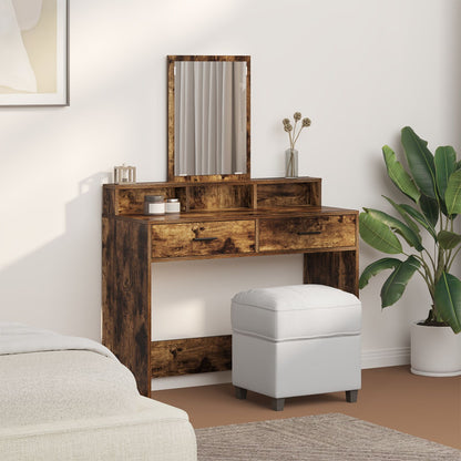 Kaptafel Met Lades 100 x 41 x 140 cm Gerookt eiken