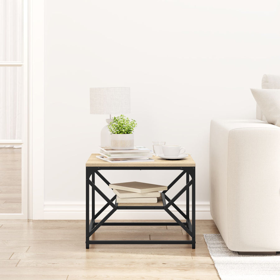 Salontafel Met Plank In – – Gemaakt Van Bewerkt Hout Sonoma eiken 51 x 50 x 40 cm