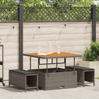 Tuin eettafelset poly rattan grijs 2 personen