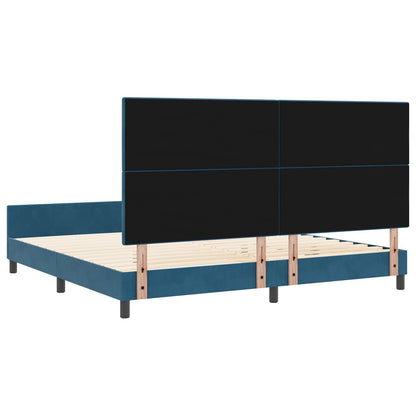 Bedframe Donkerblauw 200X200 Cm Fluweel Crème