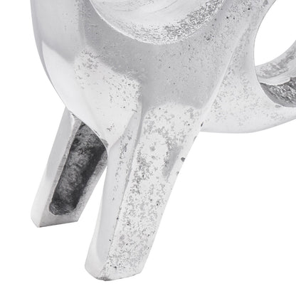 Stier Sculptuur Zilver 22X9,5X34 Cm Aluminium 34 x 28 x 10 cm