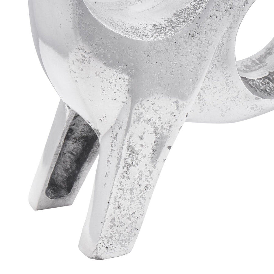 Stier Sculptuur Zilver 22X9,5X34 Cm Aluminium 34 x 28 x 10 cm